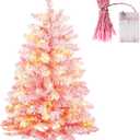 3FT Small Christmas TreeArtificial Christmas Tree for TabletopMini Xmas Tree with 164 Branch Tips, Easy Assembly Ideal for Home, Office, Apartment, or Holiday Dcor (Pink)