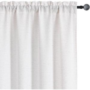 Chyhomenyc Bennet Natural Linen Curtains 84 Inch Length 2 Panels Set, Faux Linen Textured Burlap Light Filtering Privacy Farmhouse Curtain Drapes for Living Room Bedroom 40Wx84L, Natural