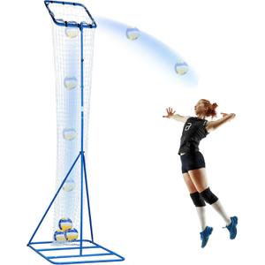 Volleyball Setter Trainer Net with 3 Angle Adjustment, 8.53 ft to 9.84 ft Adjustable Height for Professional, Beginner Serving, Passing Setting Training Practice Equipment Indoor and Outdoor