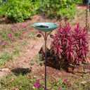 Metal Bird Baths for Outdoors, 39" H Birdbath with 13 Inch Bowl, Standing Bird Bath & Bird Feeder with Stake for Outside Garden Patio Yard Lawn Decor,Green