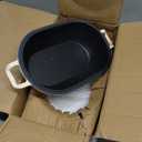 Enameled Cast Iron Dutch Oven for Sourdough Bread Baking,9 x 5-4/5 Inch Oval Cast Iron Bread Pan with Lid,Dutch Oven for Homemade Sourdough Baking,2.8QT Meatloaf Pan,Oven Safe (Beige)