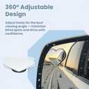 3 x Heart Shaped Blind Spot Mirrors for Cars  360 Adjustable Convex Side Mirrors for Blind Spot Detection  Cute Heart Design Stick-On Rearview Mirrors for Cars, SUVs & Trucks  Universal Fit