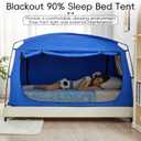Privacy Sleep Indoor Bed Tent for Adults Kids, Portable Blackout 90% Canopy Tents with 3 Doors Breathable Mesh Windows, Tw"