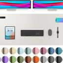 Aothia Leather Desk Pad Protector, Mouse Pad,Office Desk Mat, Non-Slip PU Leather Desk Blotter, Laptop Desk Pad, Waterproof Desk Writing Pad for Office and Home (48"x17", Off-White)