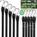 Bungee Cords with Hooks Heavy Duty 10 Pack – EPDM Rubber UV Resistant, Assorted 6 10 15 21 31 Inch, Tarp Straps Tie Down for Truck Cargo, Motorcycle, Luggage, Canopy