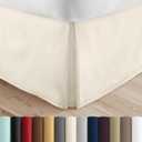 Anna Linens 1 Piece Dust Ruffle Bed Skirt 10 Inch Drop Cal King Size 100% Cotton Cal King Size Bed Skirt Ivory