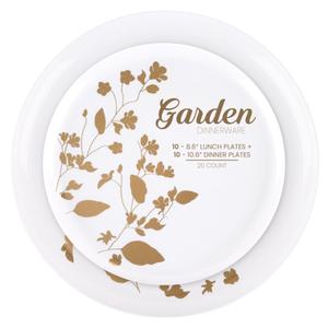 Garden Plates Combo 8.6″ & 10.6″ Gold (20 Count)