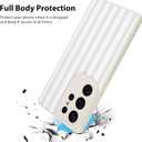 KANGHAR Compatible with Samsung Galaxy S25 Ultra Case, Silicone Stripes Cute Pattern, Camera Protection Soft Slim Phone Case for Girls Women -White