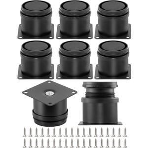 HDAJY 8-Pack 2 Inch Furniture Legs, Stainless Steel Legs for Furniture+32pcs Screws, Black