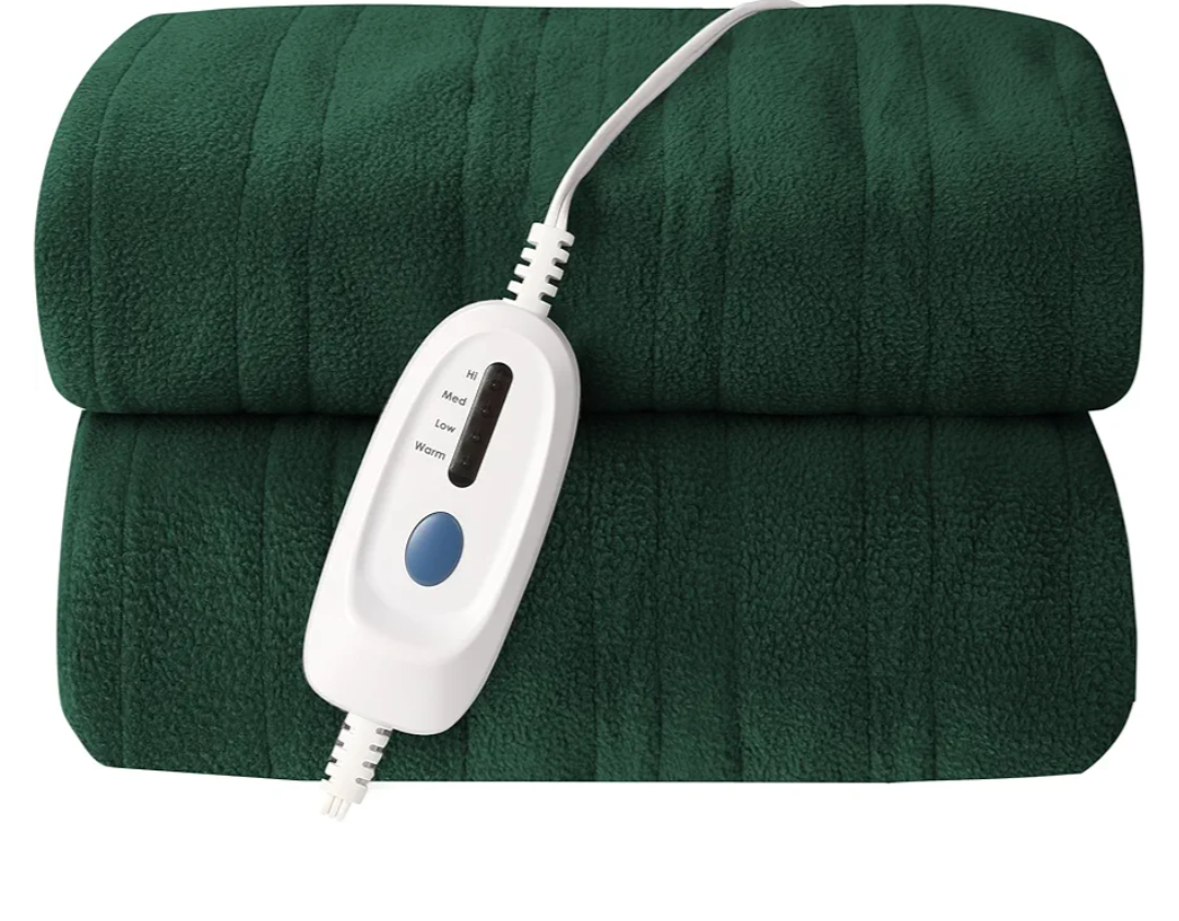 Electric Heated Blanket Full Size 72"x84" Microplush Cover Blanket 4 Heat Settings & 10 Hours Auto Off, Cozy & Breathable, Warm All Night, Grass Green