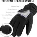 OZERO Men & Women Winter Gloves -30F Deerskin Leather Water-resistant Windproof Cold Weather Glove for Driving Hiking (Black, S)