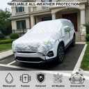 Padded Half Car Cover Hail Protector Universal Hatchback Sedan SUV | Heavy Duty Vechile Shield with Cotton Padding All-Season Protection Against UV, Heat, Hail, Snow, Ice & Dust Outdoor Parking