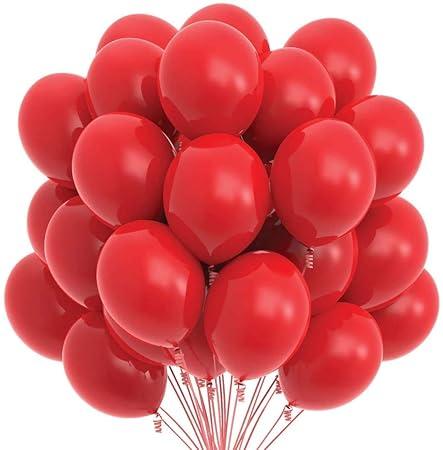 Premium Metallic Latex Balloons Pack Of 60 Red Balloons for Decoration 
