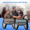 WEOTOO Grips Compatible with Switch 2 (2025) JoyCon, 2 Pack Ergonomic Anti-Slip Handles with 4 Thumb Grips, Switch Holder Accessories for NS2 JoyCon Controller, Wear-Resistant (Black)