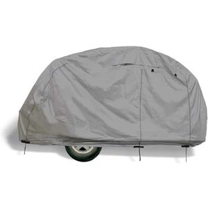 EliteShield Premium Teardrop Trailer Camper Covers, Tear Resistant Teardrop RV Camper Cover with Access Panels, Fits 12'–15' Long, 7'W Gray Color