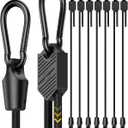8 Pcs 12 Inch Adjustable Carabiner Bungee Cords with Hooks, Easy to Adjust from 7" to 12", Black Bungee Straps with UV-Resistance & Superior Elasticity for Cargo, Bike, Luggage, Carts, Truck, etc