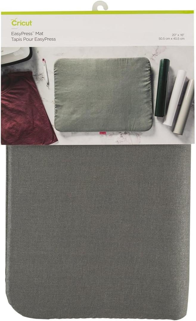 Cricut EasyPress Mat (16" x 20"), Protective Resistant Mat for Heat Press Machines, HTV and Iron On Projects, Heat Press Mat, Compatible with EasyPress 2 Machine, Gray