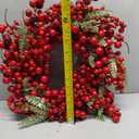 14 Inches Red Christmas Wreaths Farmhouse Christmas Wreaths for Front Door Classic Red Berry Wreath Winter Holiday Wreath with Fir Pine Needle for Doors Window Indoors Porches Outside