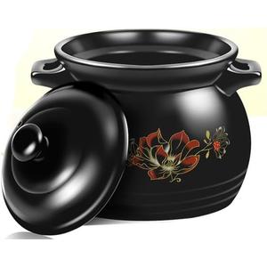 Ceramic Pot with Lids, Ceramic Cooking Pot, Clay Pot Cooking, Earthenware Pot (3.5 Quart)