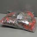 Lnoicy Artificial Fall Mums 12 Bundles Eucalyptus Fake Flowers for Planter,Fake Morning Glory for Halloween Home/Porch/Garden Decoration (Fall Orange)