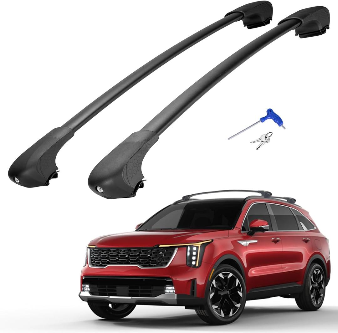 JOYTUTUS 220lbs Roof Rack Cross Bars Compatible with Kia Sorento/Sorento Hybrid 2021-2025 (NOT Fit X-Line/X-Pro), Heavy Duty Aluminum Roof Rails Crossbars Rooftop Cargo Carrier Luggage