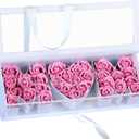 Thiccywoov 1 Pcs Mother's Day Flower Box with 30 Scented Flowers Mom Letter Shaped Fillable Boxes Floral Gift Packaging for Arrangement Mother's Day, Birthday Gift (White Box, Pink Flower)