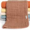 Gerber Baby Unisex Muslin Burp Cloths 6-Pack, Multi Browns, Large Size 20" x 10"