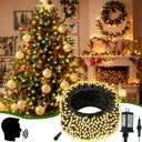 2025 New Christmas String Lights with Voice Control Outdoor/Indoor, 200 LED 75.8FT Extendable Christmas Lights Green Wire, 12 Modes & Timer, Waterproof Fairy Lights for Xmas Party Garden (Warm White)
