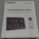 Fokey Weather Station Wireless Indoor Outdoor, Indoor Outdoor Thermometer Wireless Clock, Weather Stations Digital Home Gauge 7.6in Large Display Atomic Clock Temperature Humidity Phase, White