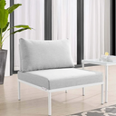 Modway Harmony Sunbrella® Outdoor Patio Aluminum Armless Chair in White Gray