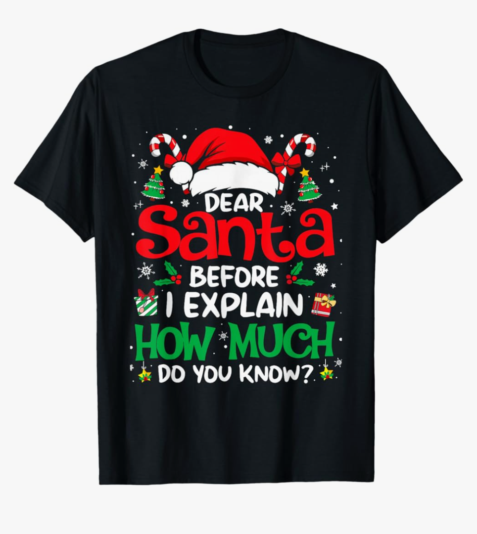Funny Christmas Kids Adults Dear Santa Before I Explain T-Shirt, Kids 4