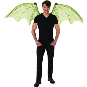Rubies Unisex Adult Mechanical Costume Wings, Green Dragon, One Size