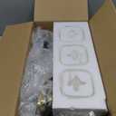 3-Lights Black and Gold Bathroom Light Fixtures Over Mirror, Modern Brushed Gold Vanity Lights for Bathroom, Sconces Wall Lighting with Square Glass Shade for Mirror Bedroom Hallway