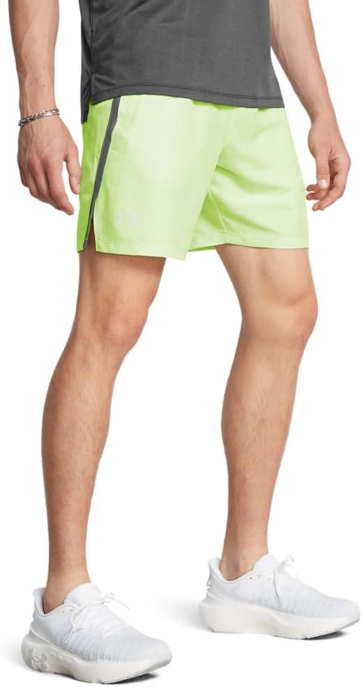 Under Armour Men's Launch Stretch Woven 7-inch Shorts (Large, (304) Morph Green / Castlerock / Reflective)