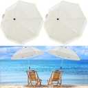 Buryeah 2 Pcs Automatic Chair Umbrella with Universal Clamp 44" UPF 50+ Portable Clamp on Beach Chair Adjustable Wheelchair Umbrella for Outdoor Patio Parasol