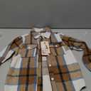 Girls Flannel Plaid Button Down Long Sleeve Shirt Jacket Shackets
, Size 130 Khaki