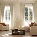 jinchan Chenille Blackout Curtains for Bedroom 96 Inches Long Soft Beige Thermal Living Room Curtains Luxury Farmhouse Room Darkening Window Drapes 2 Panels Thick Dining Room & Patio Curtains Back Tab