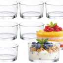 8 Pack 6oz Glass Dessert Cups - 200ml Small Glass Bowls Set of 8 for Pudding, Sundae, Parfait & Snacks | Elegant Crystal Clear Ice Cream Cups for Parties, Weddings & Daily Treats