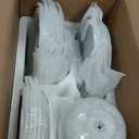 MALACASA 24-Piece Gourmet Porcelain Dinnerware Sets, Modern White Round Dish Set for 6 - Premium Serving Plates and Bowls Sets for Dessert, Salad, Soup, Pasta - Series AMELIA