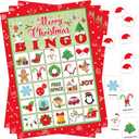 Moon Boat 40 Players Christmas Bingo Games Xmas Holiday Winter Party Supplies Favors