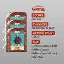 TARPAL 4x4 Feet(3pack) Small tarp with Drawstring Tarp Waterproof Brown Medium Duty tarps Multipurpose Cover for Leaf Camping Firewood Outdoor Furniture etc.