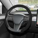 Frani Nappa Leather Steering Wheel Cover,Universal Fit 15 InchPremium NonSlip Breathable Comfort Grip for Cars Trucks SUVs,AntiSlip Durable Interior Upgrade Black