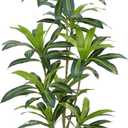 Dracaena Plant Artificial Tree 5Ft Tall Fake Tropical Floor Plants Potted (Real Touch) Artificial Silk Tree Leaf Faux Trees Black Tall Planter for Home Office Living Room Indoor Outdoor Decor