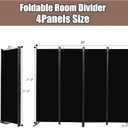 Room Divider-Folding Privacy Screens, 6 ft Partition Room Dividers Wall for Separation, Home, Office, Classroom, Studio (Black, 4 Panel)