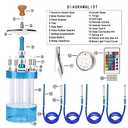 NewBeeclassic 4 Hose Hookah SetLarge Party LED Hookah, Modern Fountain Design Shisha kit with everything, Luxury fun Hookah for Great Smoking