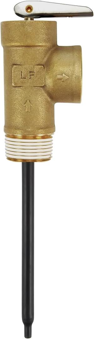 ThermoMate 3/4" NPT Temperature and Pressure Relief Valve for Water Heater, 210F 150PSI Automatic with Extension Probe, Corrosion-Resistant Lead-Free Copper, CAS/ASME/NSF Certified
