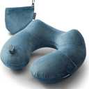 Inflatable Travel Neck Pillow for Airplane Sleeping Blow Up Neck Support Air Pillow Traveling on Plane Long Flights Washable