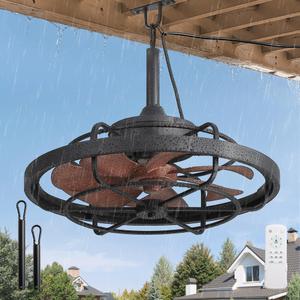 Fanbulous 20" IP65 Waterproof Plug in Outdoor Ceiling Fans no Light