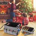 Lukeline Large Ornament Storage Box with 3 Tray, Holiday Ornament Organizer with external pocket and Transparent Cover, Inside 6 Slots for Nutcrackers, Christmas Lights, etc