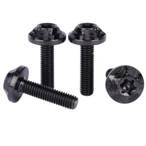 4Pcs Titanium M5x10 15 20mm Torx Head Bolt T30 Screw for Bicycle Motorcycle (Black, M5x20mm)